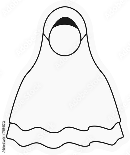 Khimar with bandana outline icon — modest muslim headscarf design