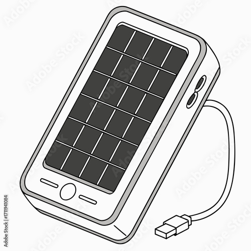 Portable solar charger power bank with usb cable for charging electronic devices