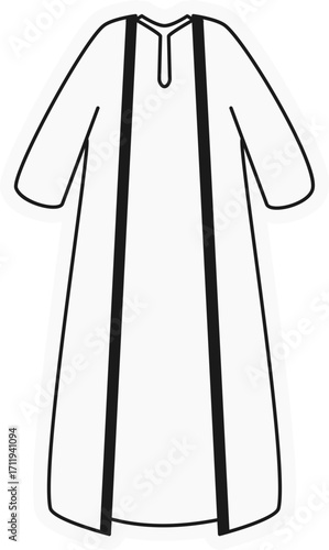 Layered abaya outline icon — outer style modest muslim dress illustration