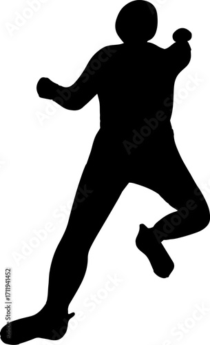 Vector isolated illustration of a man on a climbing wall. Silhouette of a person on a climbing wall. Training for climbers. Bouldering.