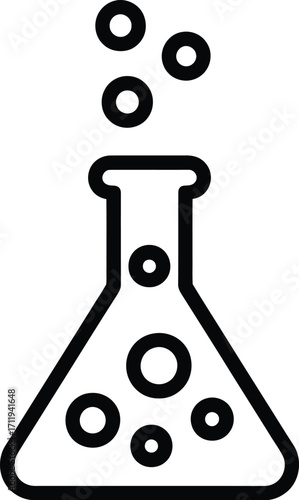 Chemical flask with bubbles laboratory equipment science