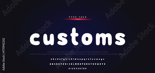 Vector of modern comical font and alphabet. Playful style font design, colorful childish alphabet, letters and numbers vector illustration