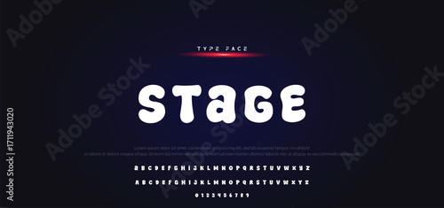 Vector of modern comical font and alphabet. Playful style font design, colorful childish alphabet, letters and numbers vector illustration