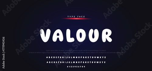 Vector of modern comical font and alphabet. Playful style font design, colorful childish alphabet, letters and numbers vector illustration