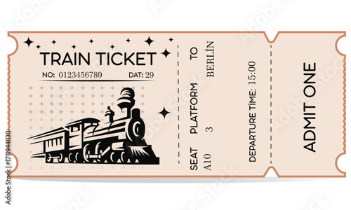 retro train ticket