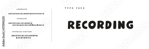 Billede på lærred Kids style colorful font design, playful childish alphabet, letters and numbers