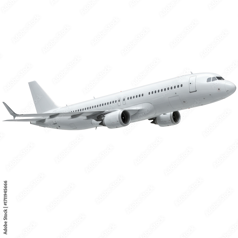 Fototapeta premium Commercial_Airliner_Fly_Isolated_Isolated