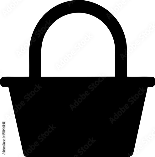 Picnic Basket Silhouette Vector Illustration | Outdoor Food Picnic Design