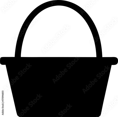 Picnic Basket Silhouette Vector Illustration | Outdoor Food Picnic Design