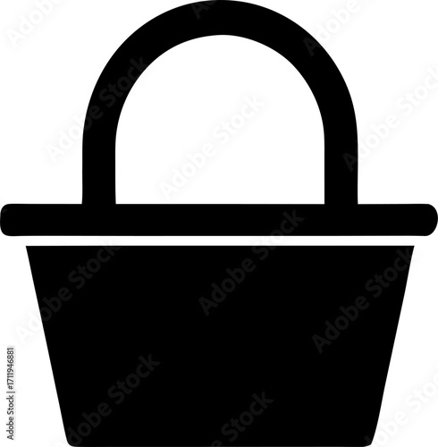 Picnic Basket Silhouette Vector Illustration | Outdoor Food Picnic Design