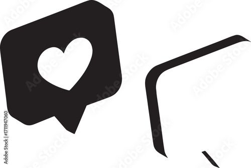 Heart and Speech Bubble Icons love like