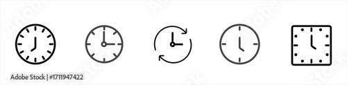 Clock icon set. Time icon vector. watch icon symbol

