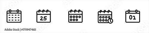 Calendar Icon collection. Set of calendar symbols. Meeting Deadlines icon. Time management .Appointment schedule flat icon icon

