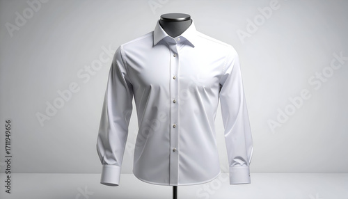 Wallpaper Mural Classic white long sleeve button down shirt for women on a mannequin in a studio setting. Torontodigital.ca
