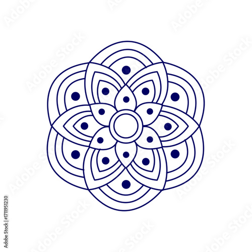 Mandala design for decorative elements, wellness apps illustration, patterns, textile, print, meditation, and yoga centers poster design, packaging, background, texture, and others. Vector, indian.