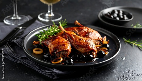 Roasted quail with olives and herbs (1)