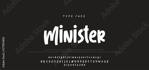 Playful style font design, childish alphabet letters and numbers vector illustration