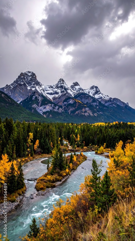 Obraz premium Autumn mountain river scene