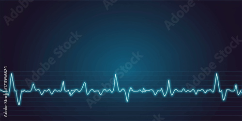 An EKG heartbeat graph on a medical monitor shows the pulse line of life and health