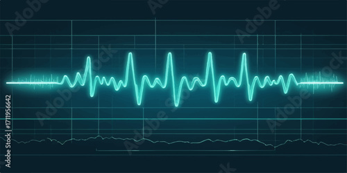 EKG heartbeat graph line illustrating medical cardiology monitoring and healthy life pulse rate on a technology chart