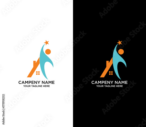 Abstract Logo Symbolizing Home, Success, Achievement, and Aspirations