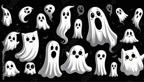 Cartoon Ghosts Collection: Spooky, Cute, and Playful Halloween Spirits