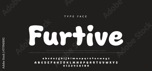 Playful style font design, colorful childish alphabet, letters and numbers vector illustration