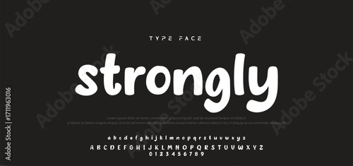 Playful style font design, colorful childish alphabet, letters and numbers vector illustration