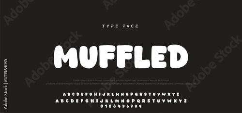 Playful style font design, colorful childish alphabet, letters and numbers vector illustration