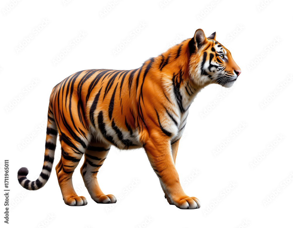 Obraz premium Majestic Tiger Walking Gracefully in a Lush Environment