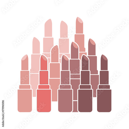 Collection of Lipsticks in Various Shades for Beauty and Fashion.