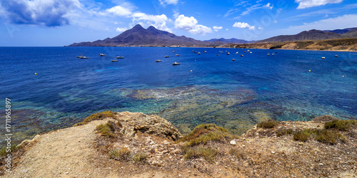 Fondeadero de la Isleta, La Isleta del Moro, Cabo de Gata-Níjar Natural Park, UNESCO Biosphere Reserve, Hot Desert Climate Region, Almería, Andalucía, Spain, Europe