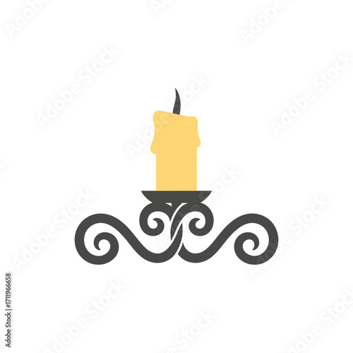 Elegant Candle Holder with Lit Candle for Home Decor.