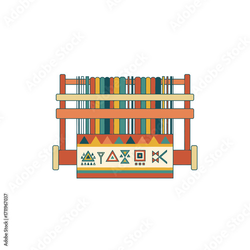 Handloom Weaving - A Colorful Textile Art Creation.