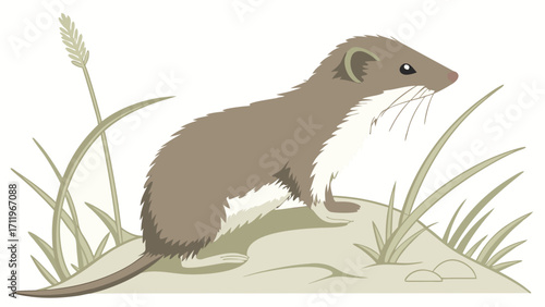 Cute Small Mammal in Grassy Habitat.
