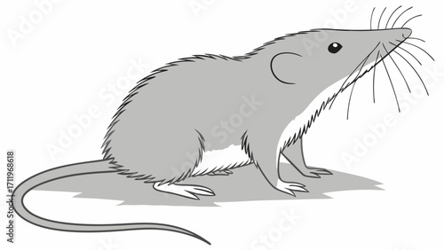 Gray Shrew Illustration Cute Cartoon Rodent for Childrens Books Educational Materials and More.