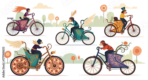 Whimsical Bicycle Parade - A Fantasy on Two Wheels.