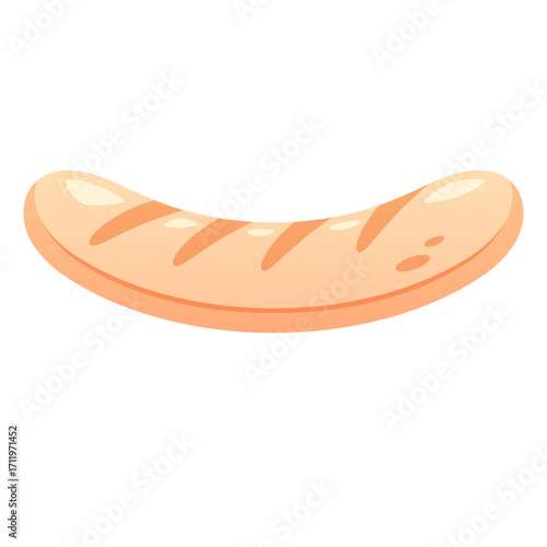 Chicken sausage vector isolated illustration