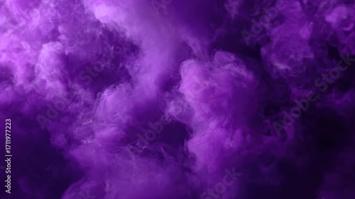 The purple smoke rolls lightly and diffuses hazily against the dark background, creating a mysterious and romantic Halloween atmosphere.