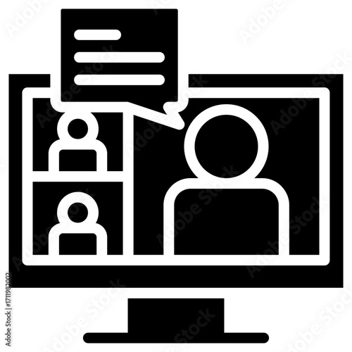 Online communication icon isolated on white background. vector illustration icon for digital nomad