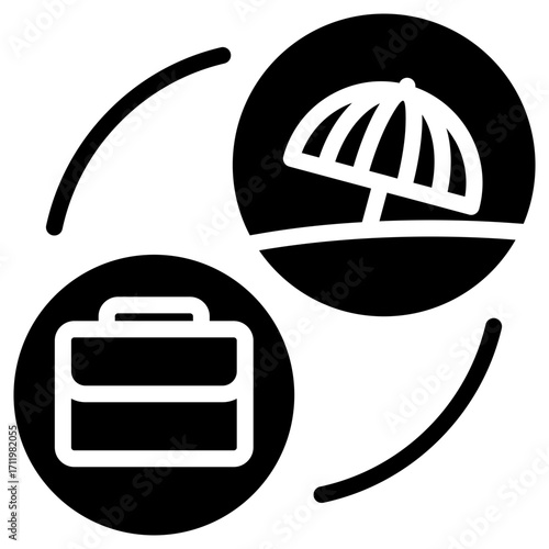 Vacation icon isolated on white background. vector illustration icon for digital nomad