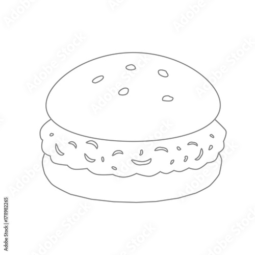doodle burger pattern background. doodle fast food burger seamless pattern background. seamless pattern of hamburger in doodle style. Seamless Pattern of a Cheese Burger. Burger with stick. 