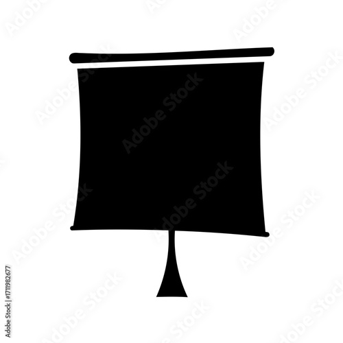 Silhouette image of a presentation projection screen, in a simplistic design