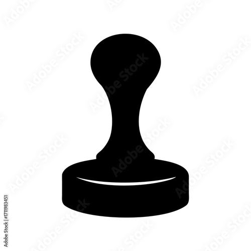 Black silhouette of a rubber stamp tool on white background image