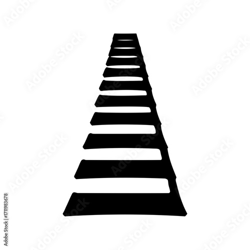 Abstract staircase or ladder leading upwards in black and white minimalist illustration