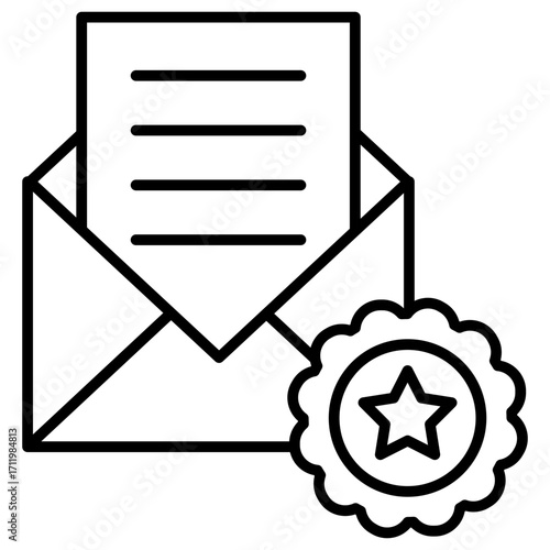 Official Letter Outline Icon