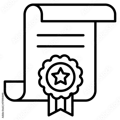 Certificate Outline Icon