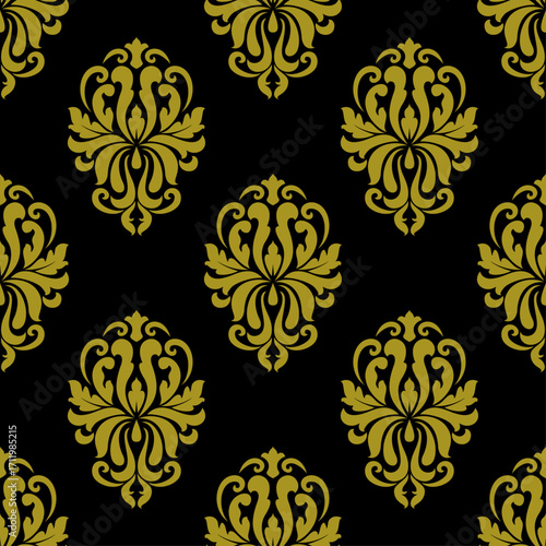 seamless damask vintage pattern vector design