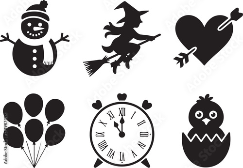 Holidays celebrated with fun icons and excitement