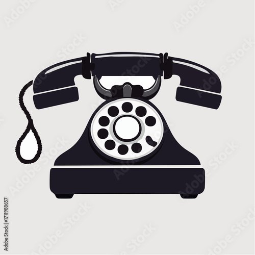 Retro Rotary Phone Illustration - Vintage Communication Icon
